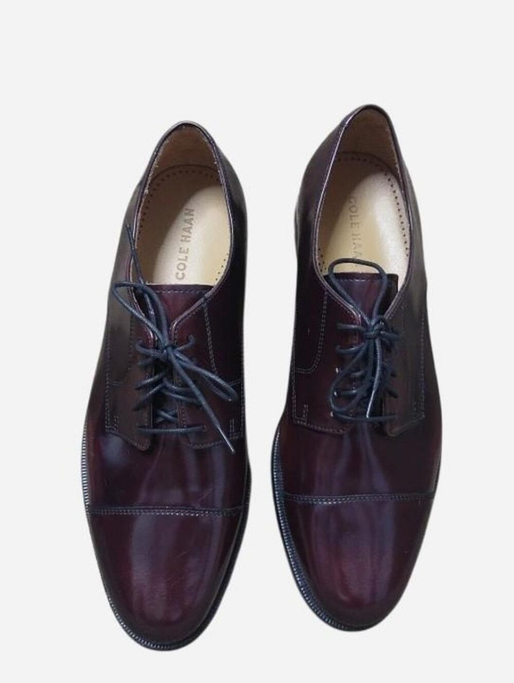 Cole Haan Men's Burgundy Leather Lace-Up Oxfords Size 11 D Dress Shoes